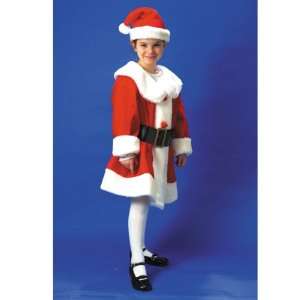  3 Piece Deluxe Plush Ms. Santa Suit Costume for Girls Age 