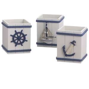  Nautical Themed Decorative Wooden Boxes Set of 3